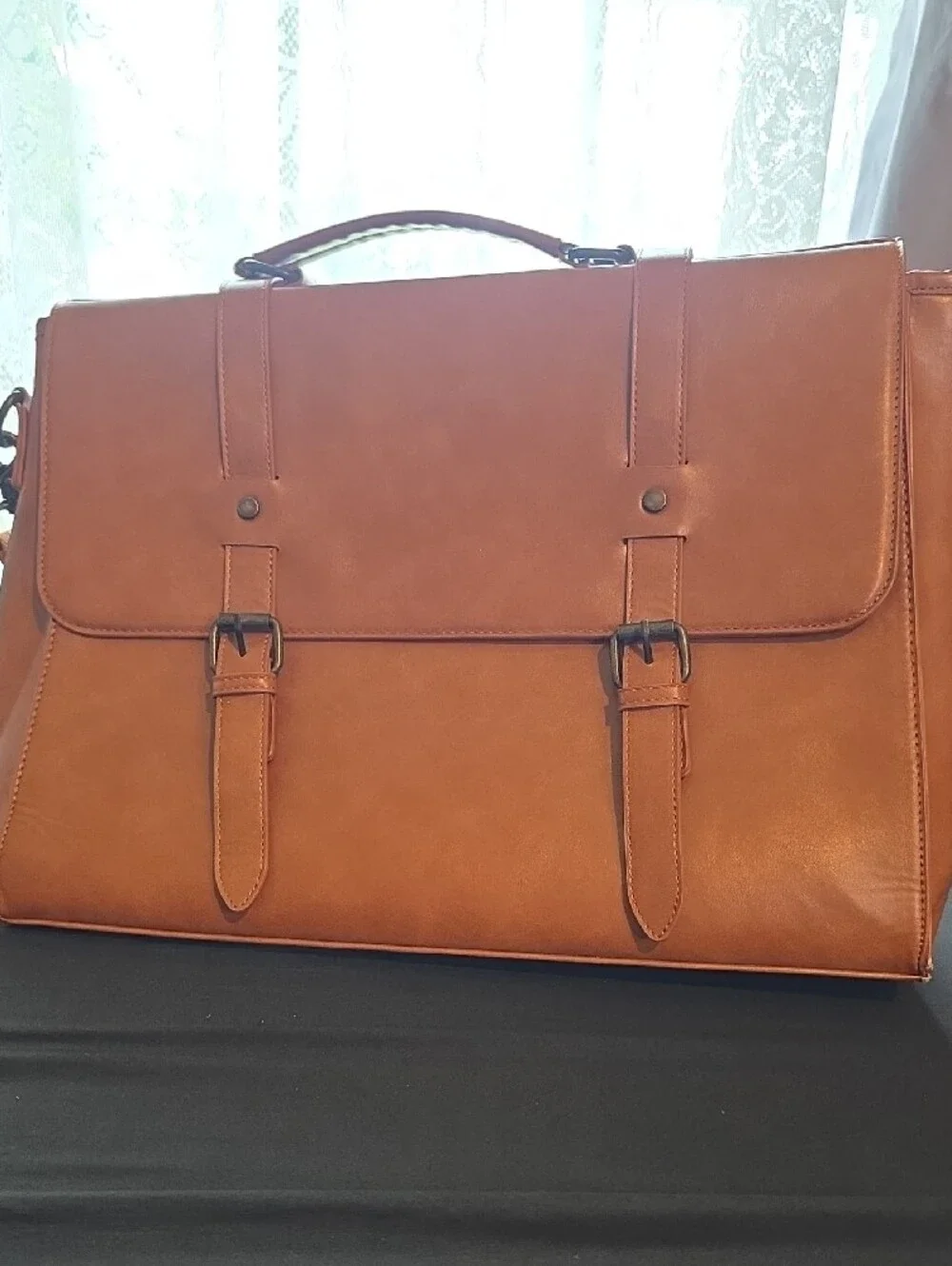 Tan LeatherLaptop  Briefcase Bag